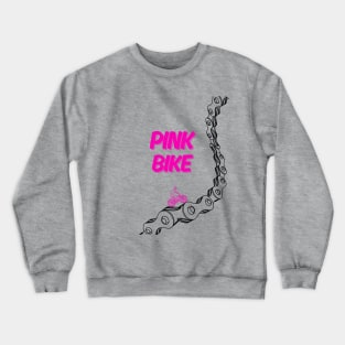 Pink Bike on Chain Trail Crewneck Sweatshirt